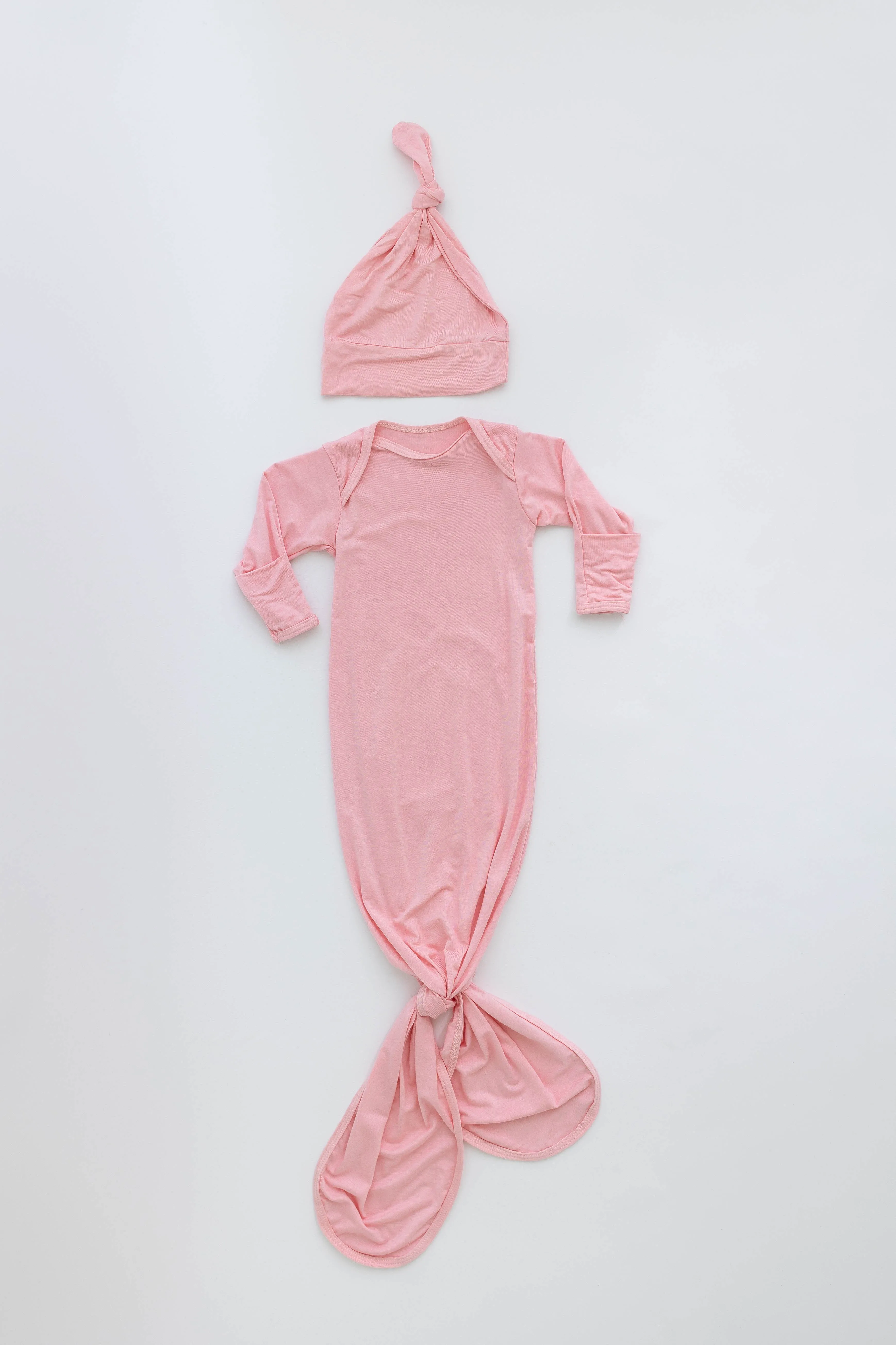 Marley Knotted Baby Gown and Hat Set
