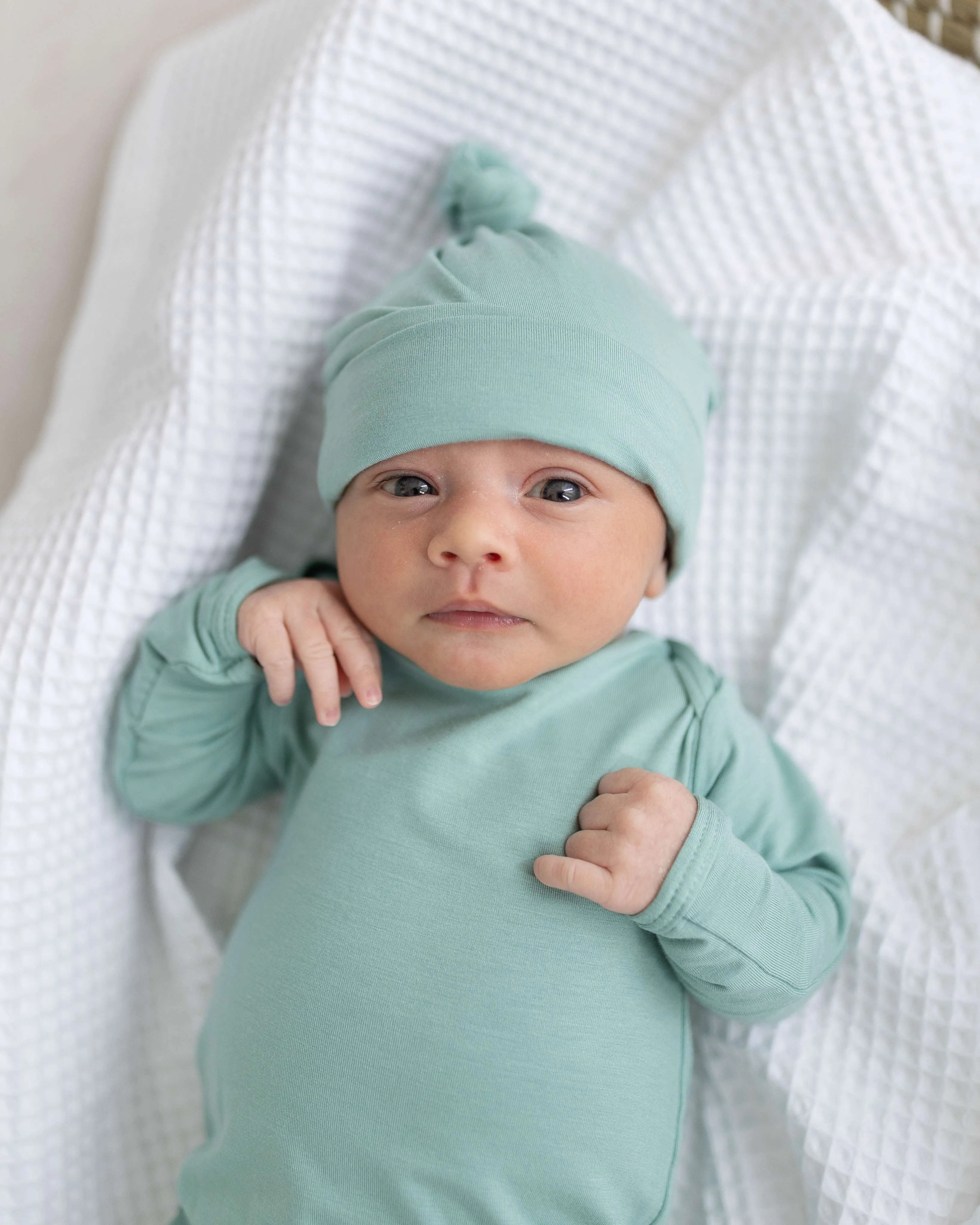 Marley Knotted Baby Gown and Hat Set