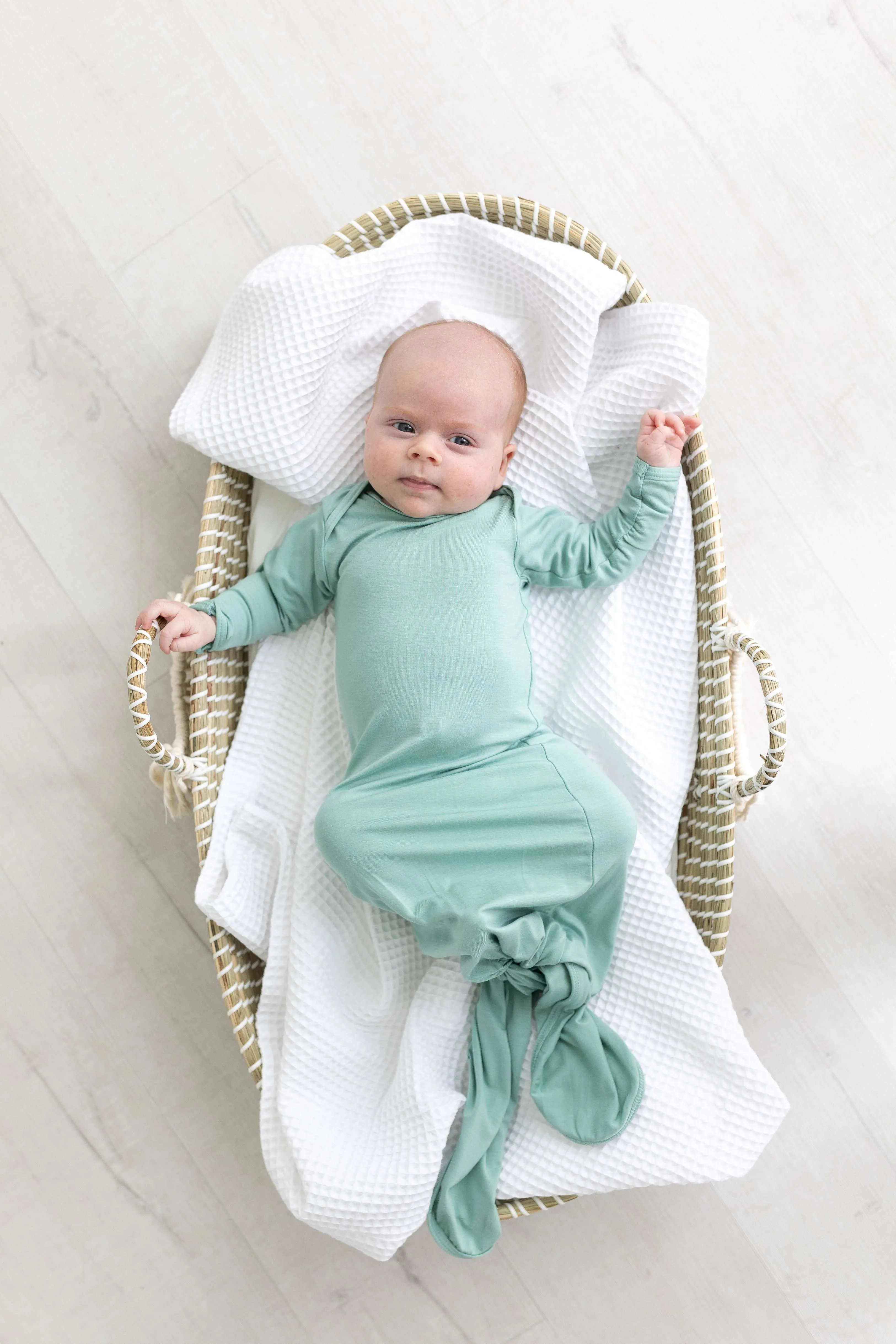 Marley Knotted Baby Gown and Hat Set