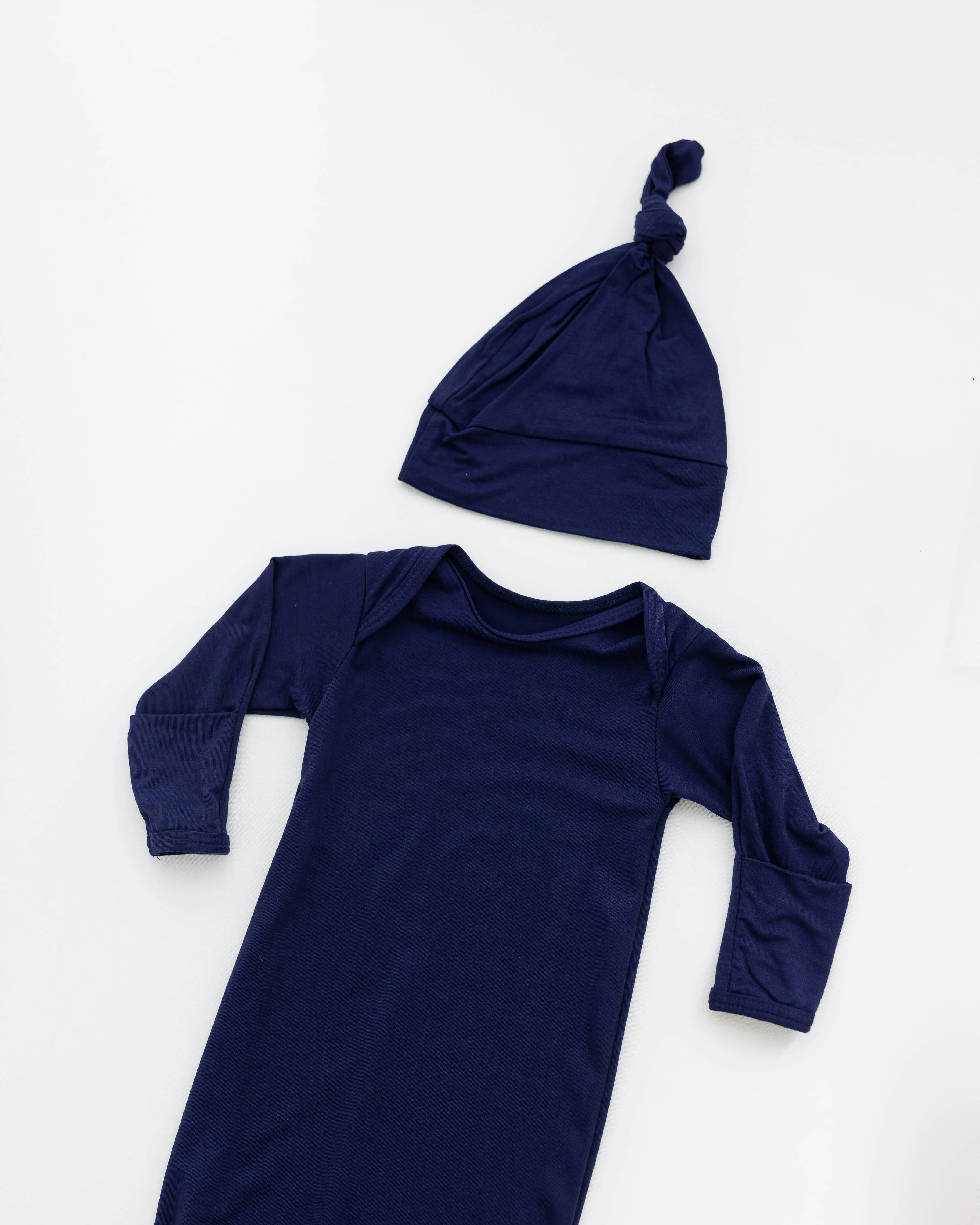 Marley Knotted Baby Gown and Hat Set