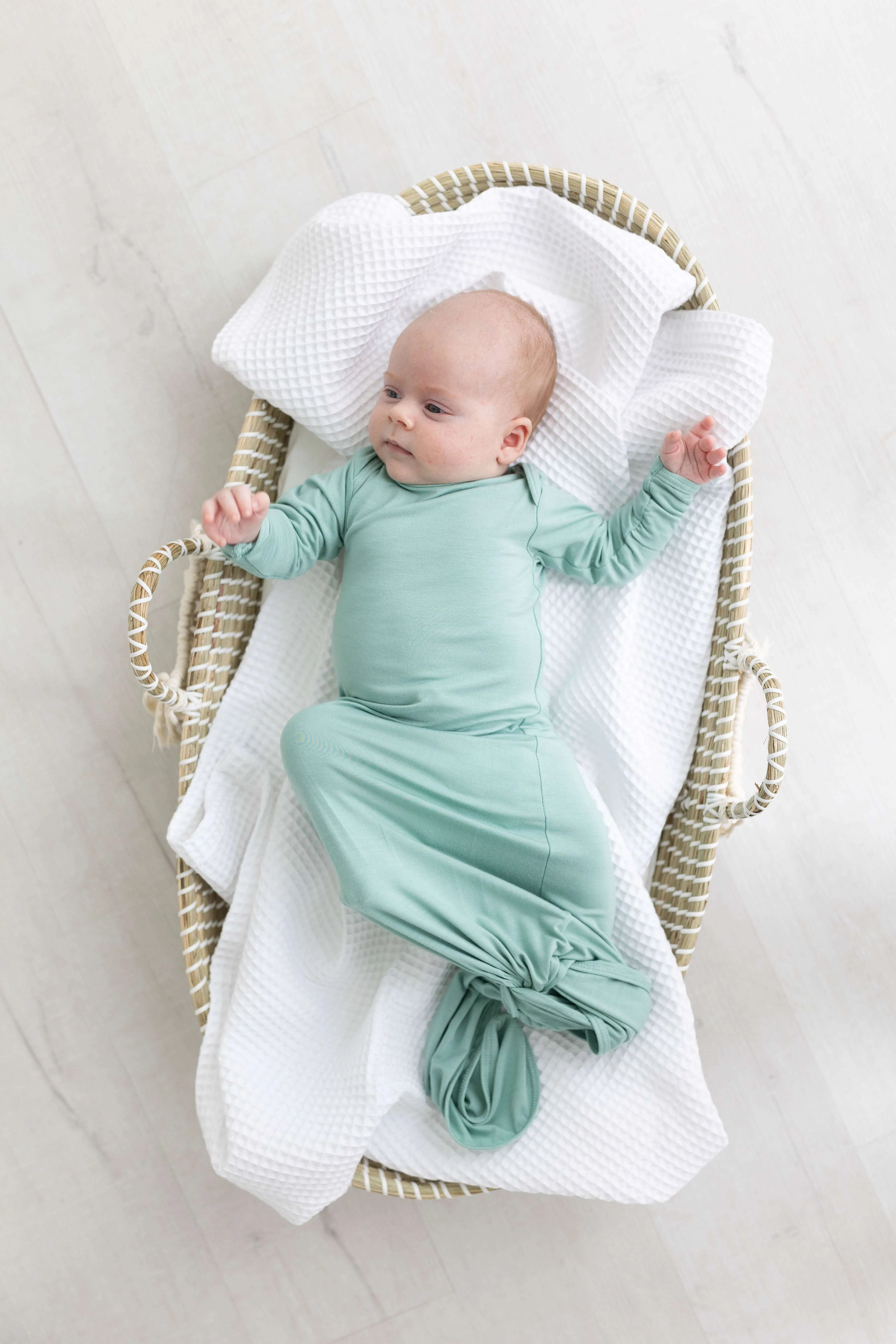 Marley Knotted Baby Gown and Hat Set