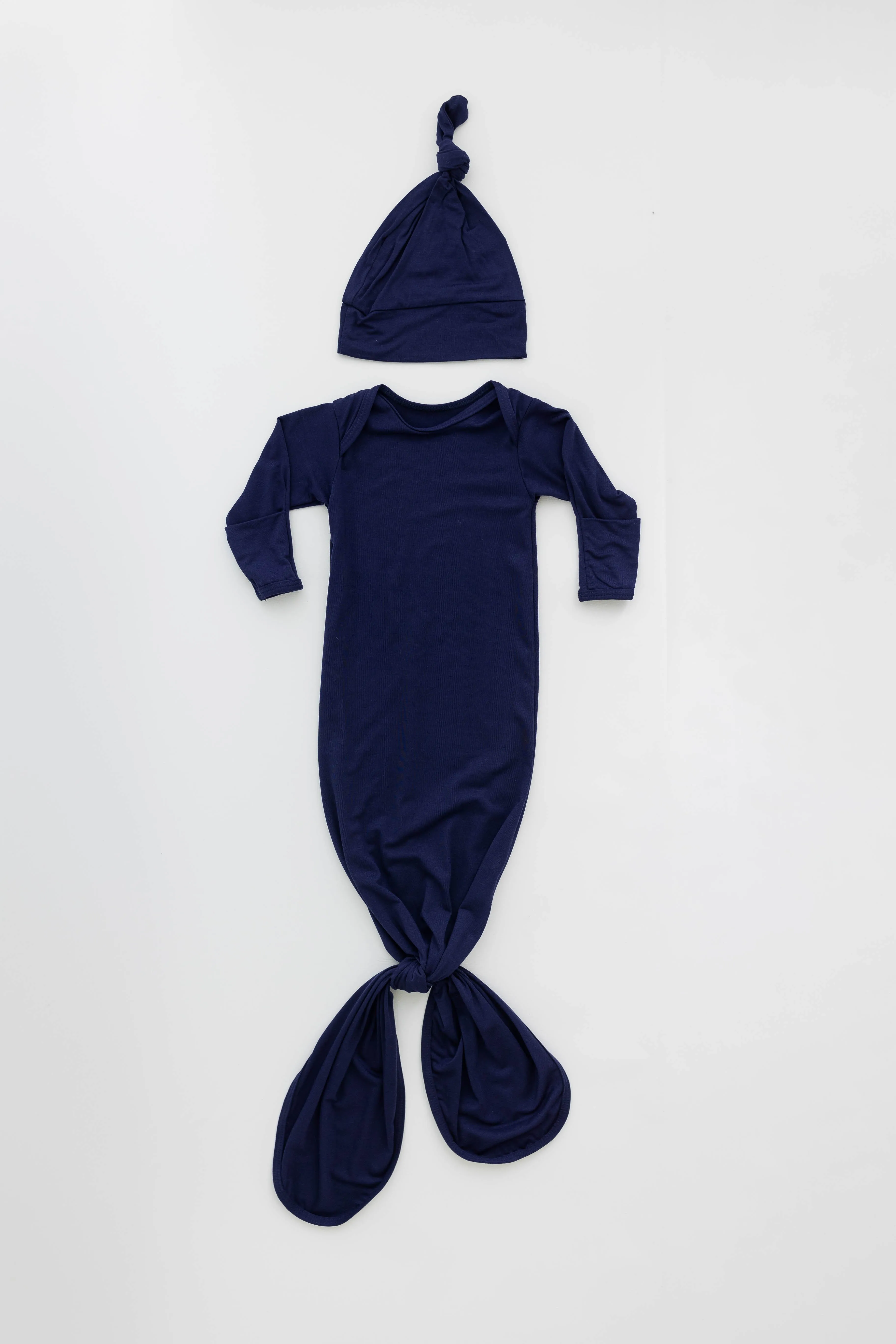 Marley Knotted Baby Gown and Hat Set