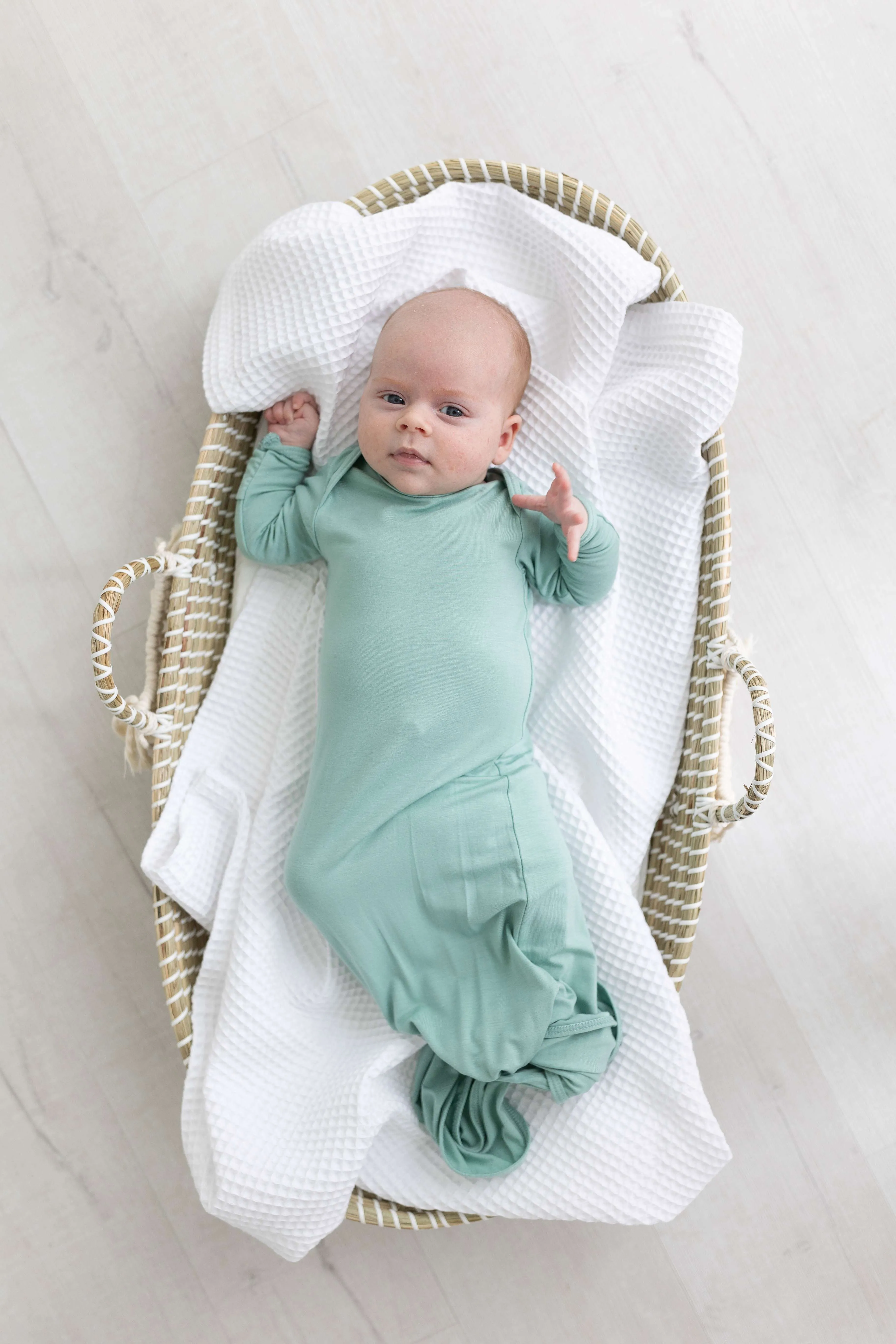 Marley Knotted Baby Gown and Hat Set