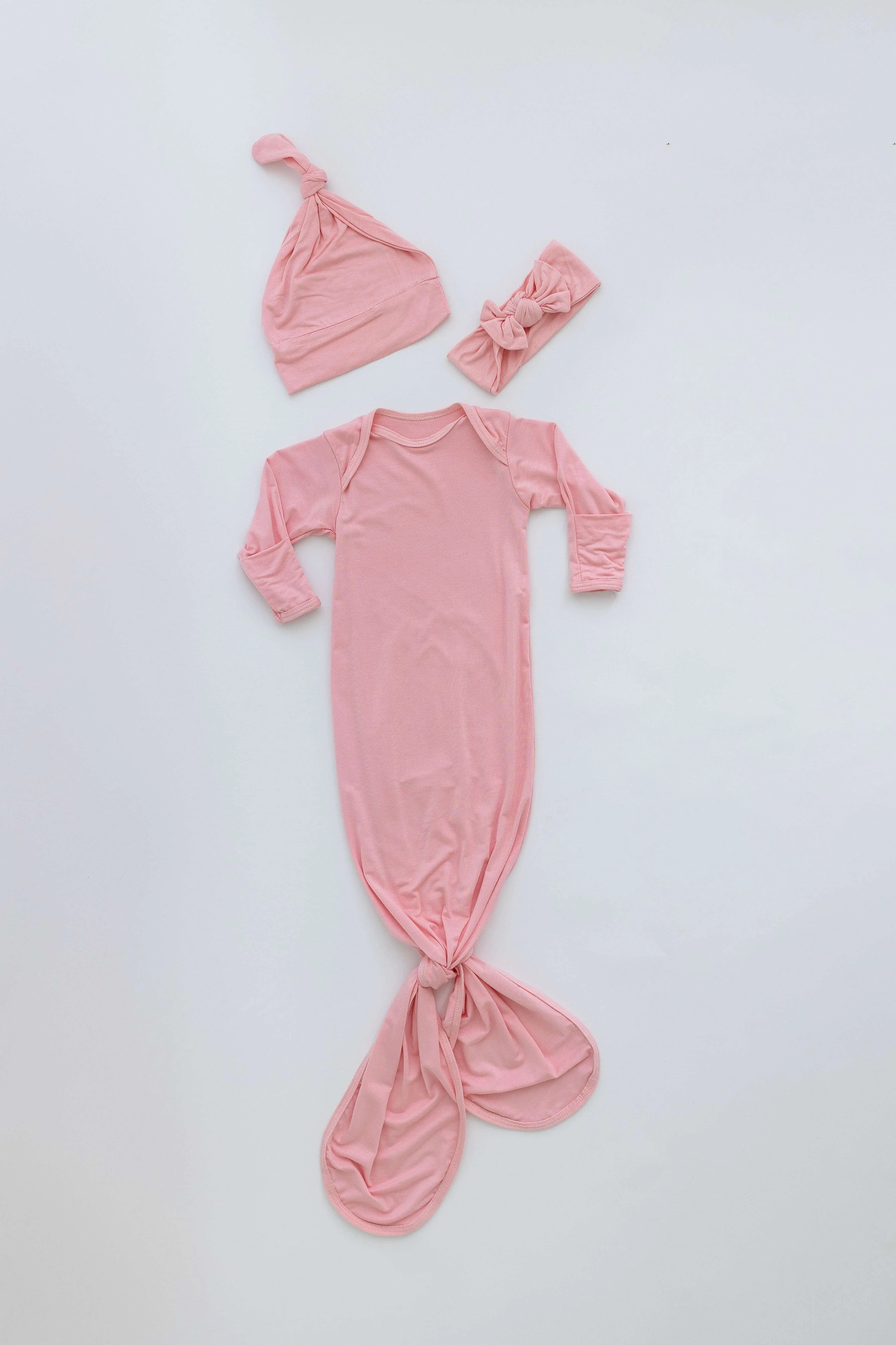 Marley Knotted Baby Gown and Hat Set
