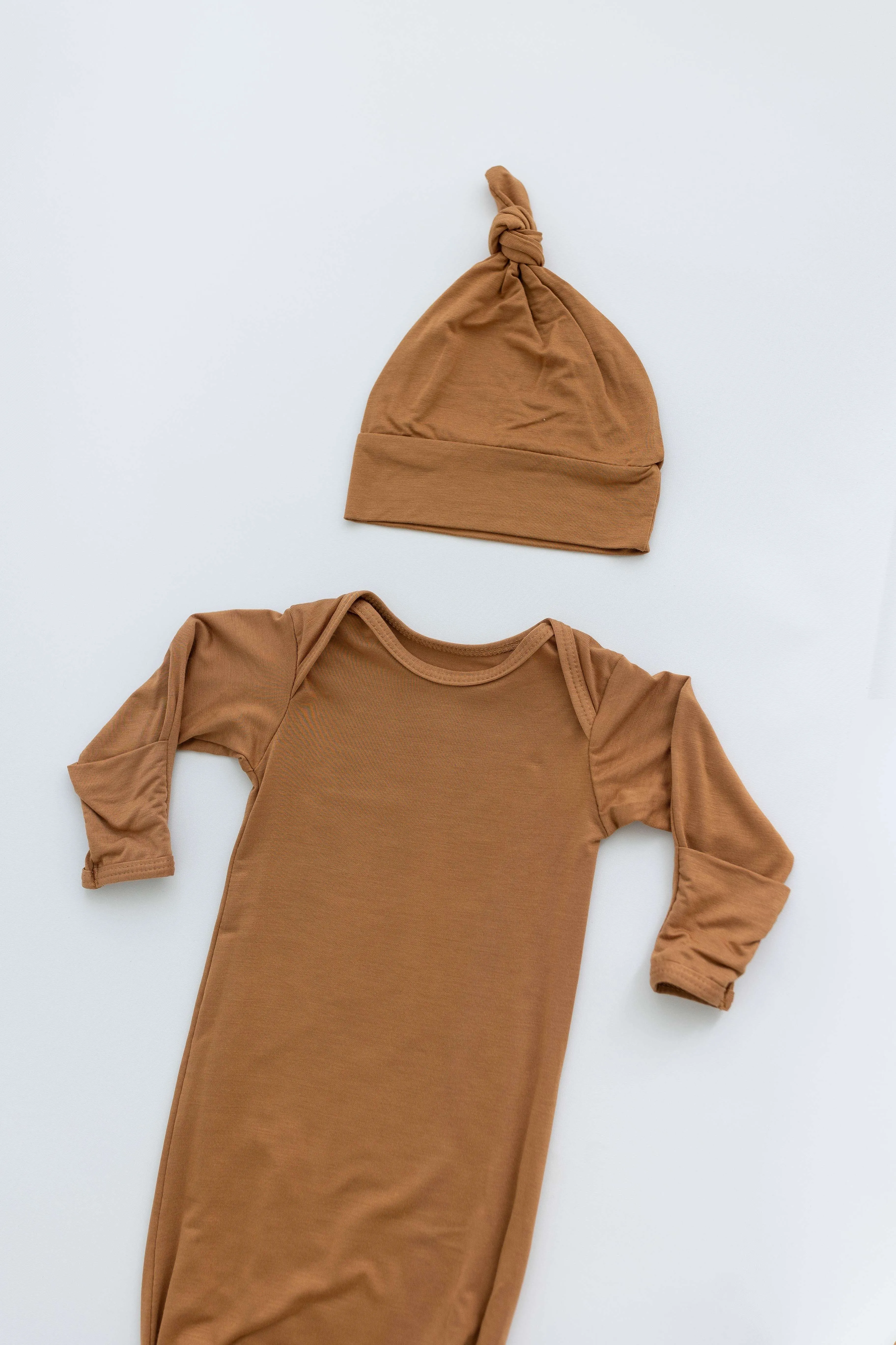 Marley Knotted Baby Gown and Hat Set