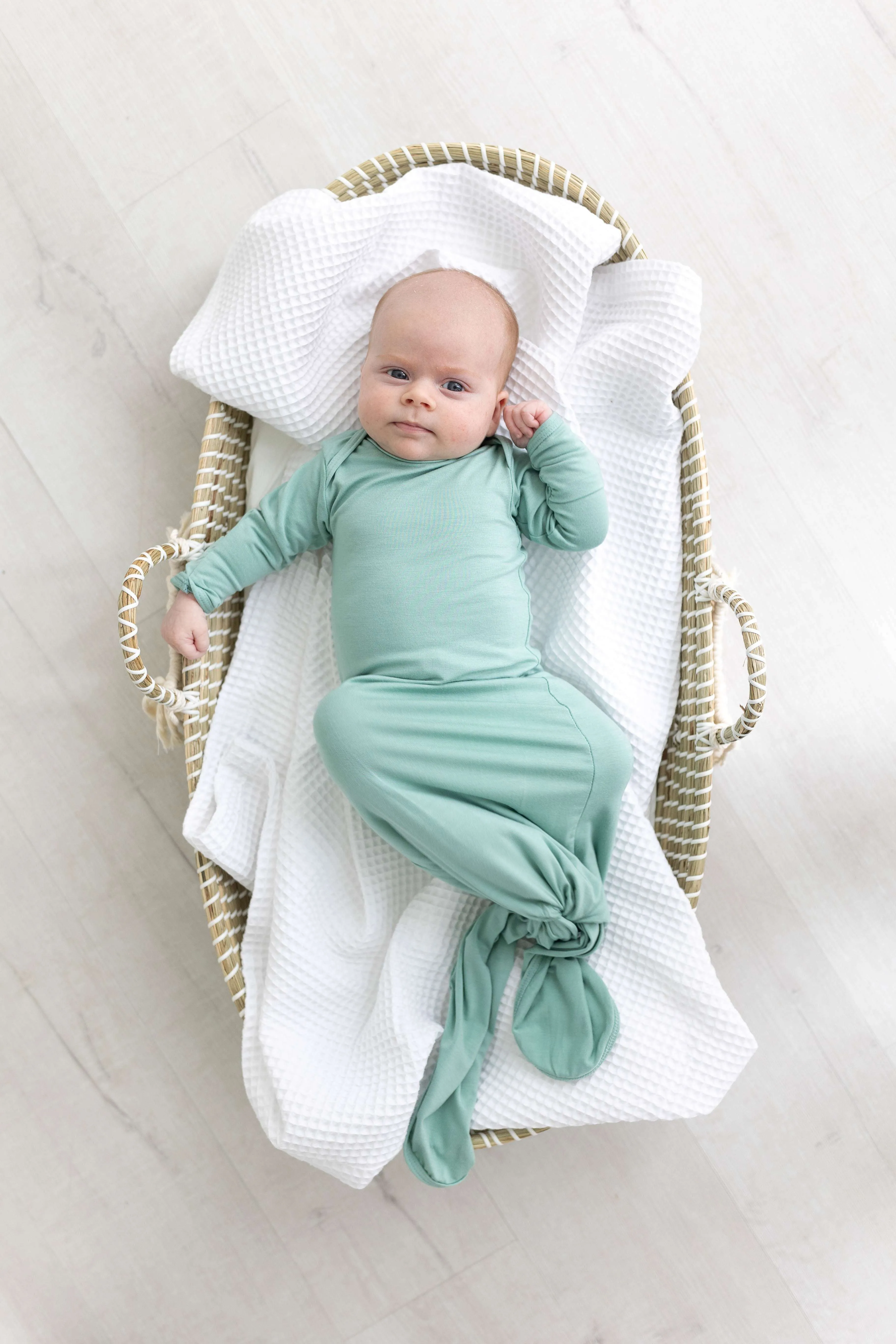 Marley Knotted Baby Gown and Hat Set