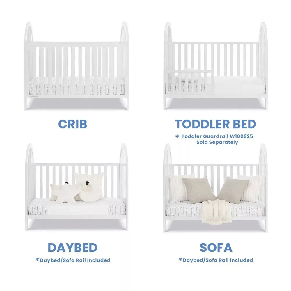 Milano 4-in-1 Convertible Crib - Bianca White