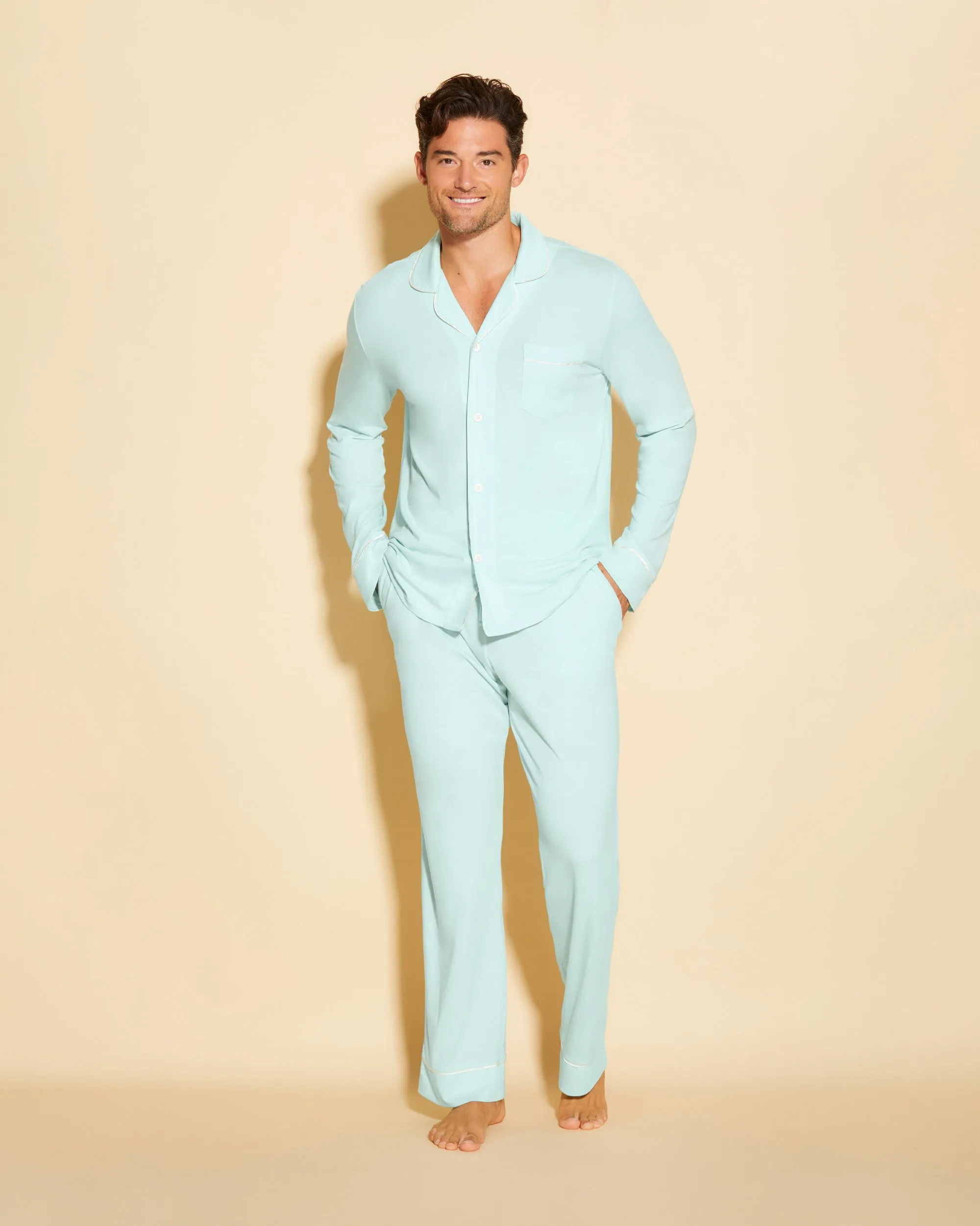 Pigiama Classico Da Uomo Con Top  Maniche Lunghe E Pantaloni