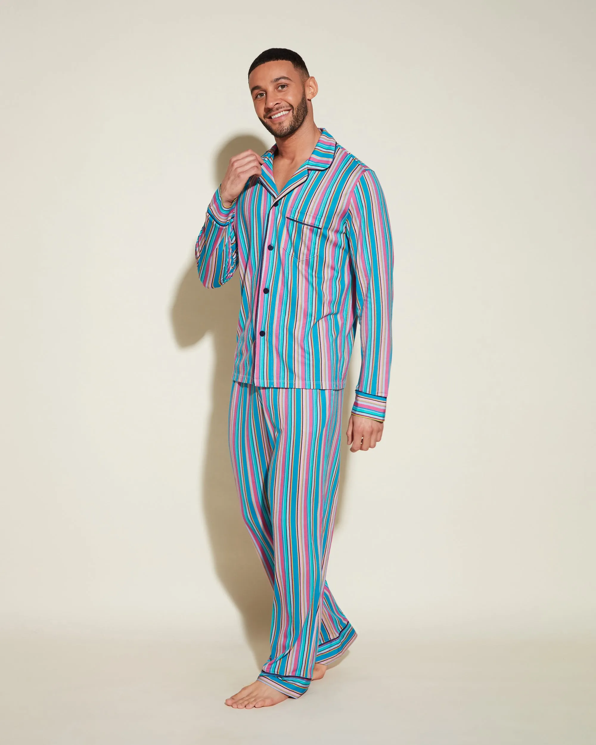 Pigiama Classico Da Uomo Con Top  Maniche Lunghe E Pantaloni