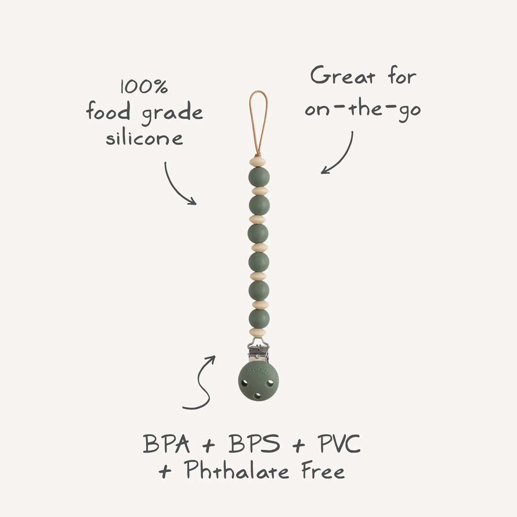 Silicone Pacifier Clip - Luna