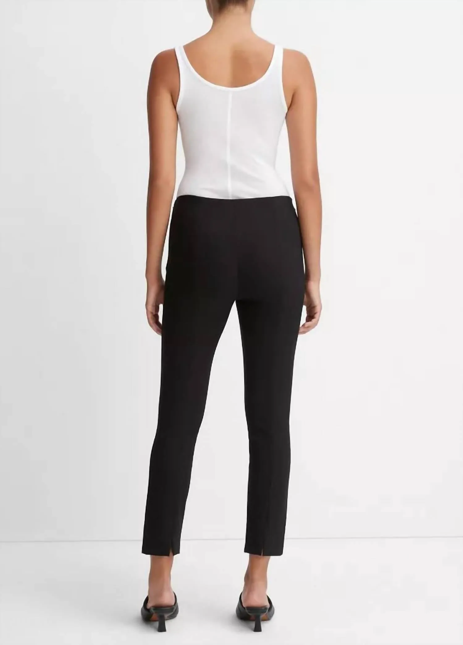 Stitch Front Seam Leggings In Black