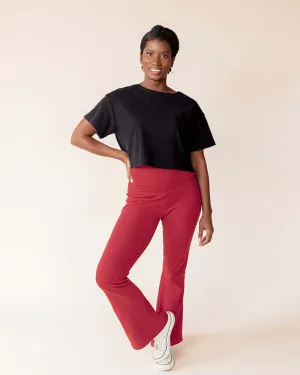 Stretch Rib Knit Maternity to Postpartum Flare Legging