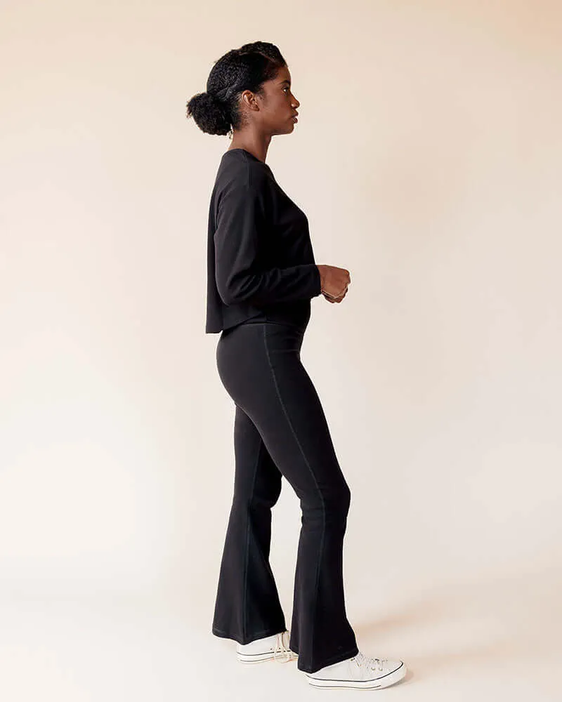 Stretch Rib Knit Maternity to Postpartum Flare Legging