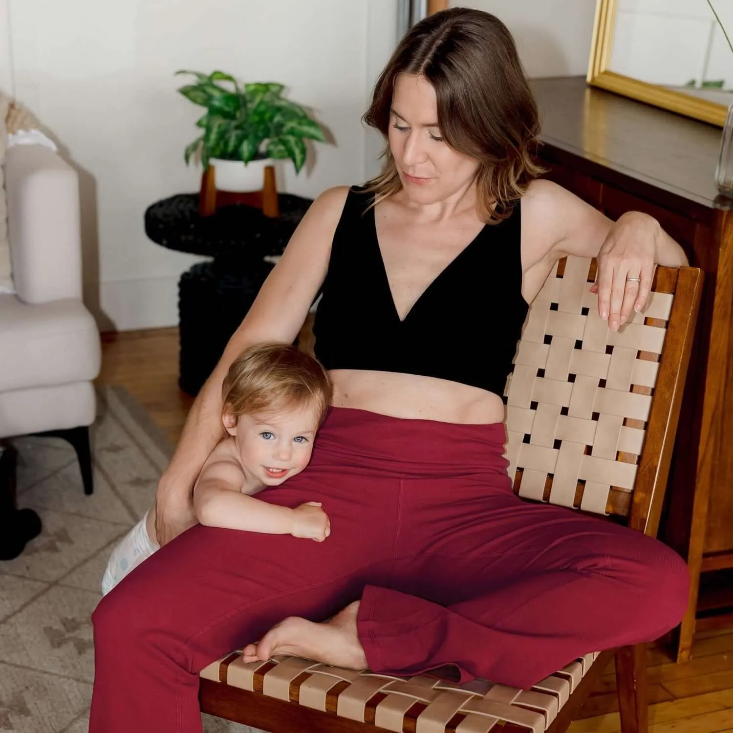 Stretch Rib Knit Maternity to Postpartum Flare Legging