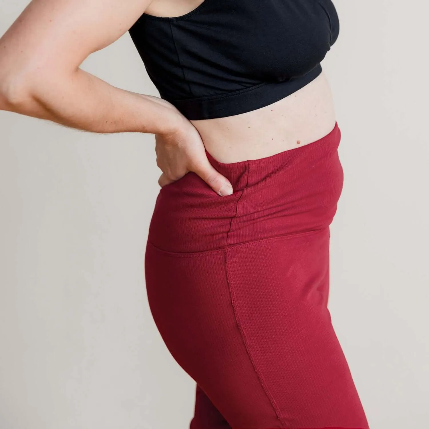Stretch Rib Knit Maternity to Postpartum Flare Legging