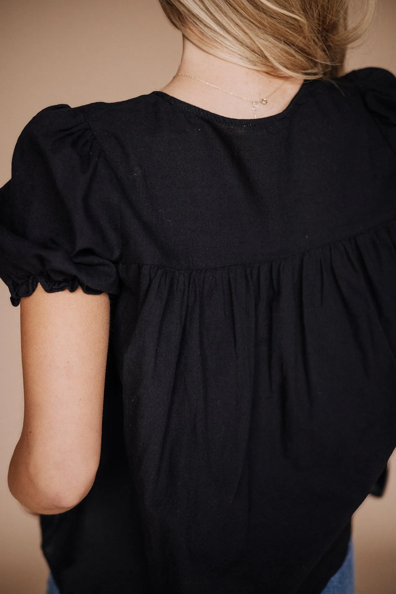 Winny Tie Top in Black