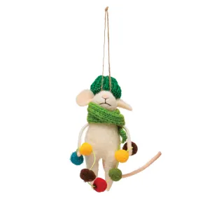Wool Felt Mouse in Outfit Ornament