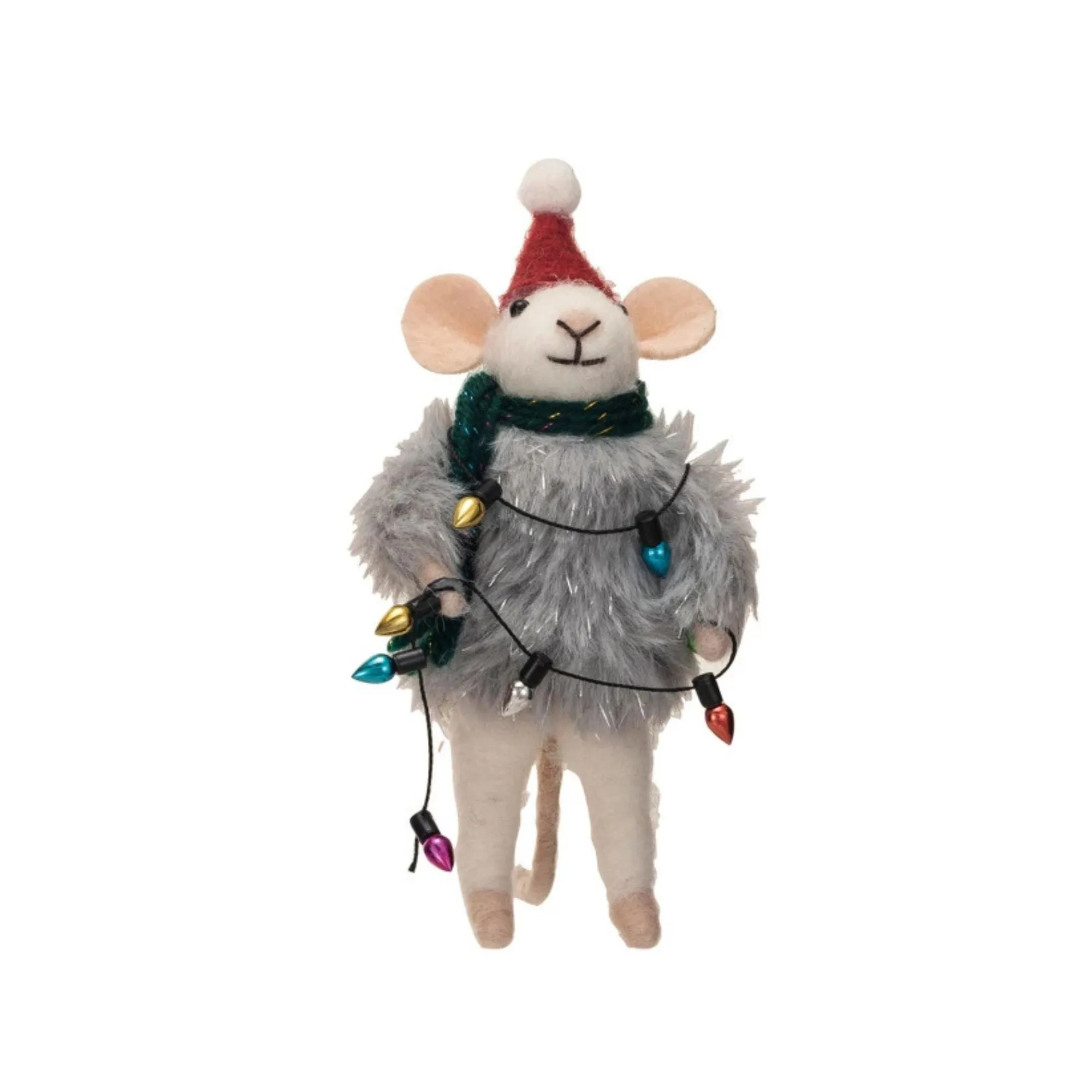 Wool Felt Mouse in Outfit Ornament