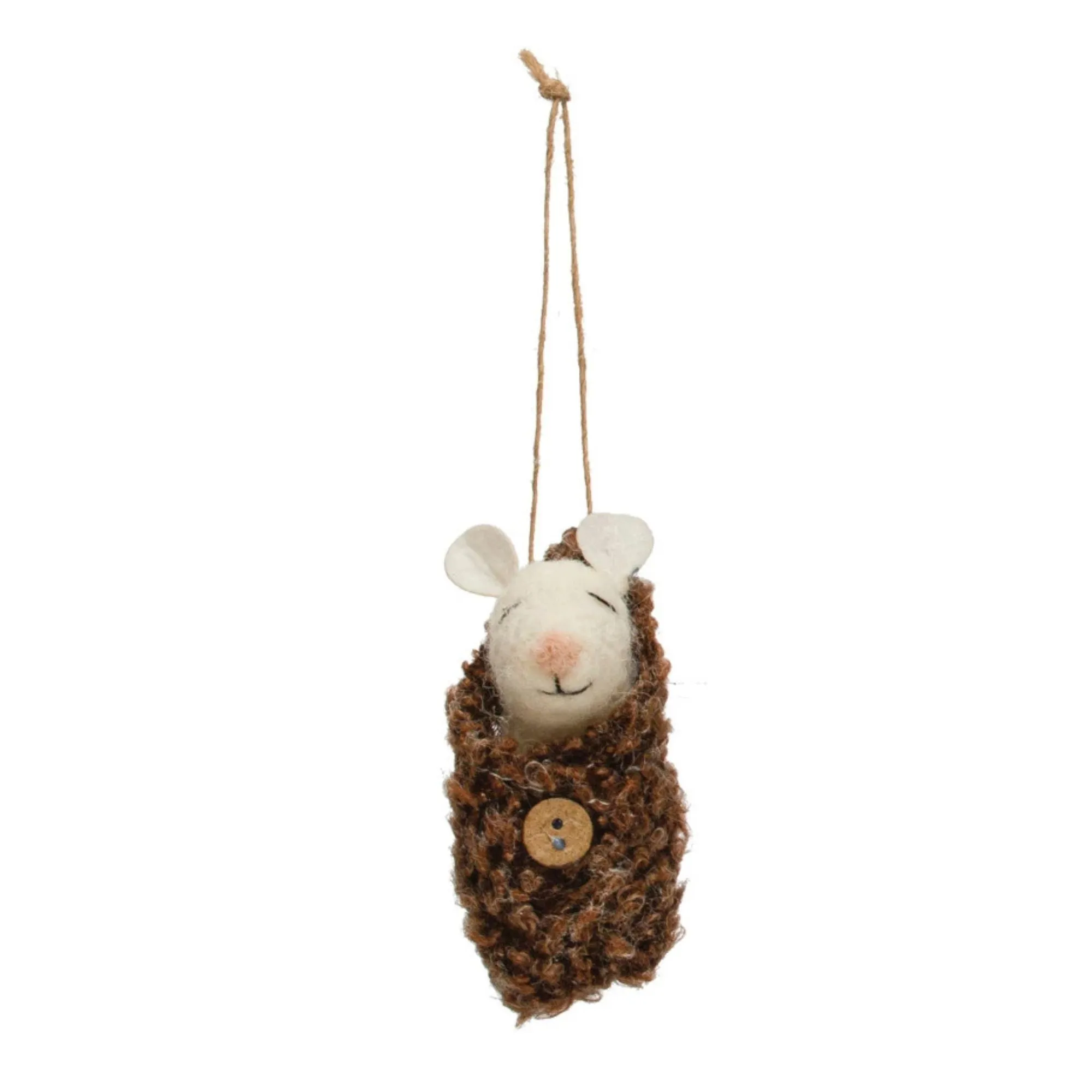 Wool Felt Mouse in Outfit Ornament