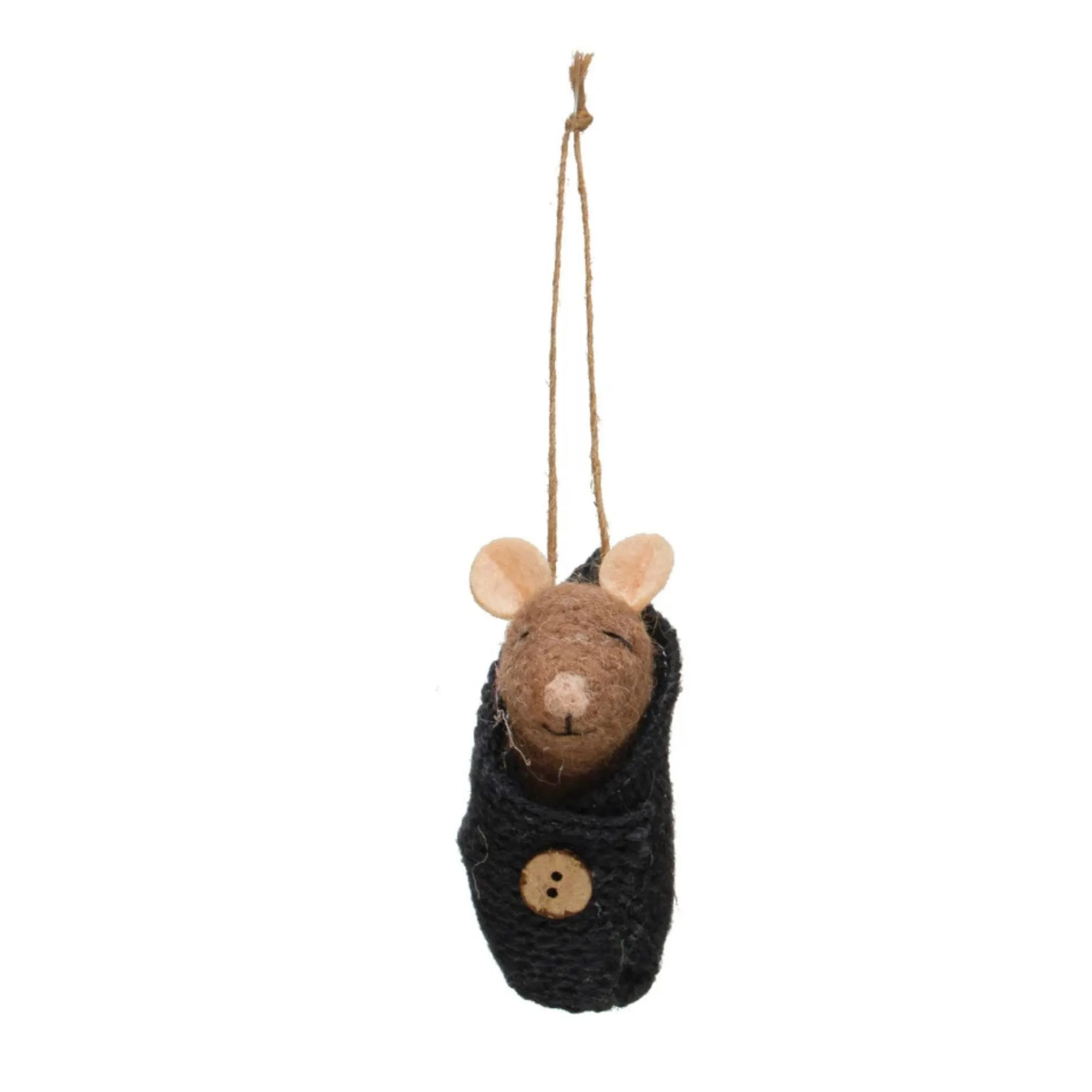 Wool Felt Mouse in Outfit Ornament
