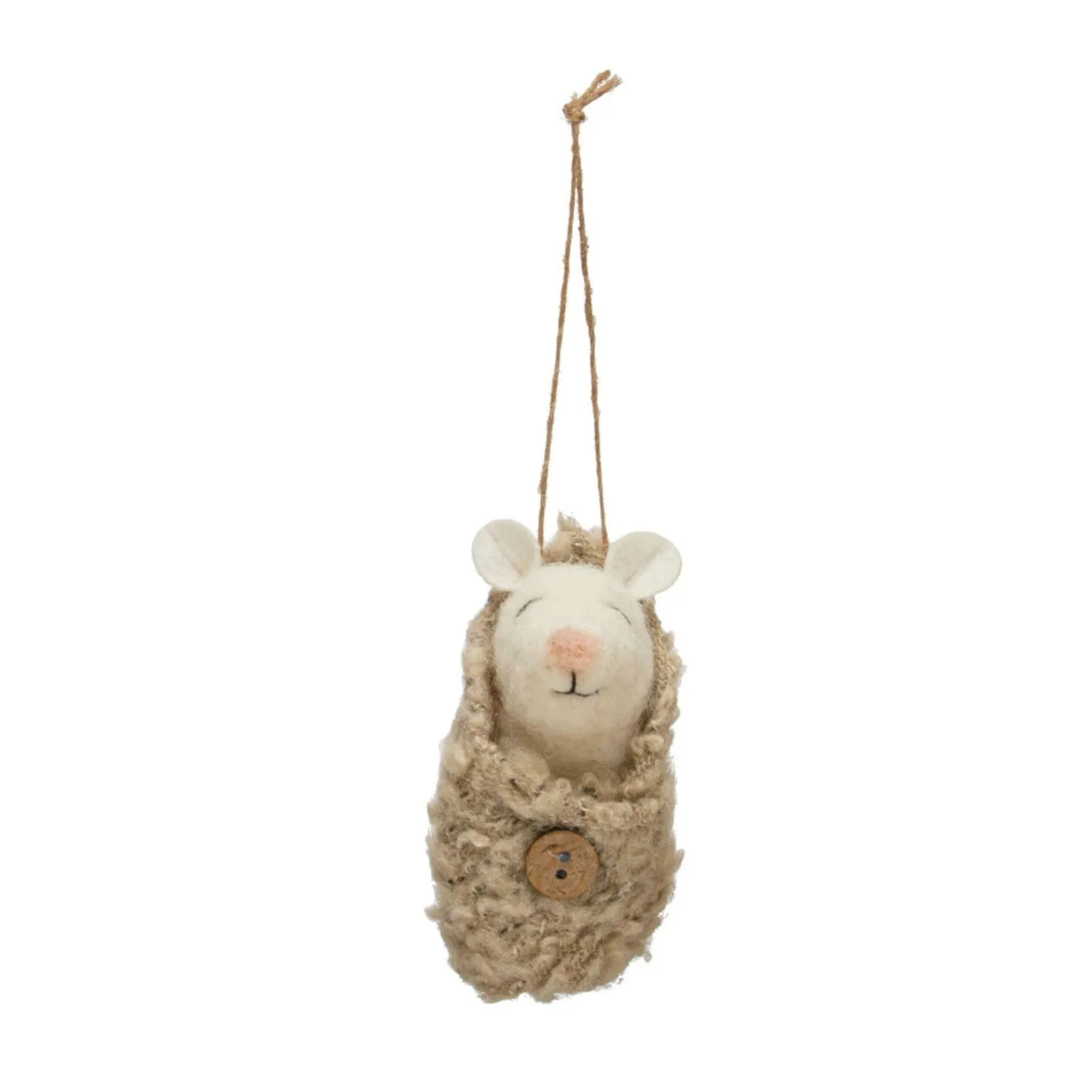 Wool Felt Mouse in Outfit Ornament