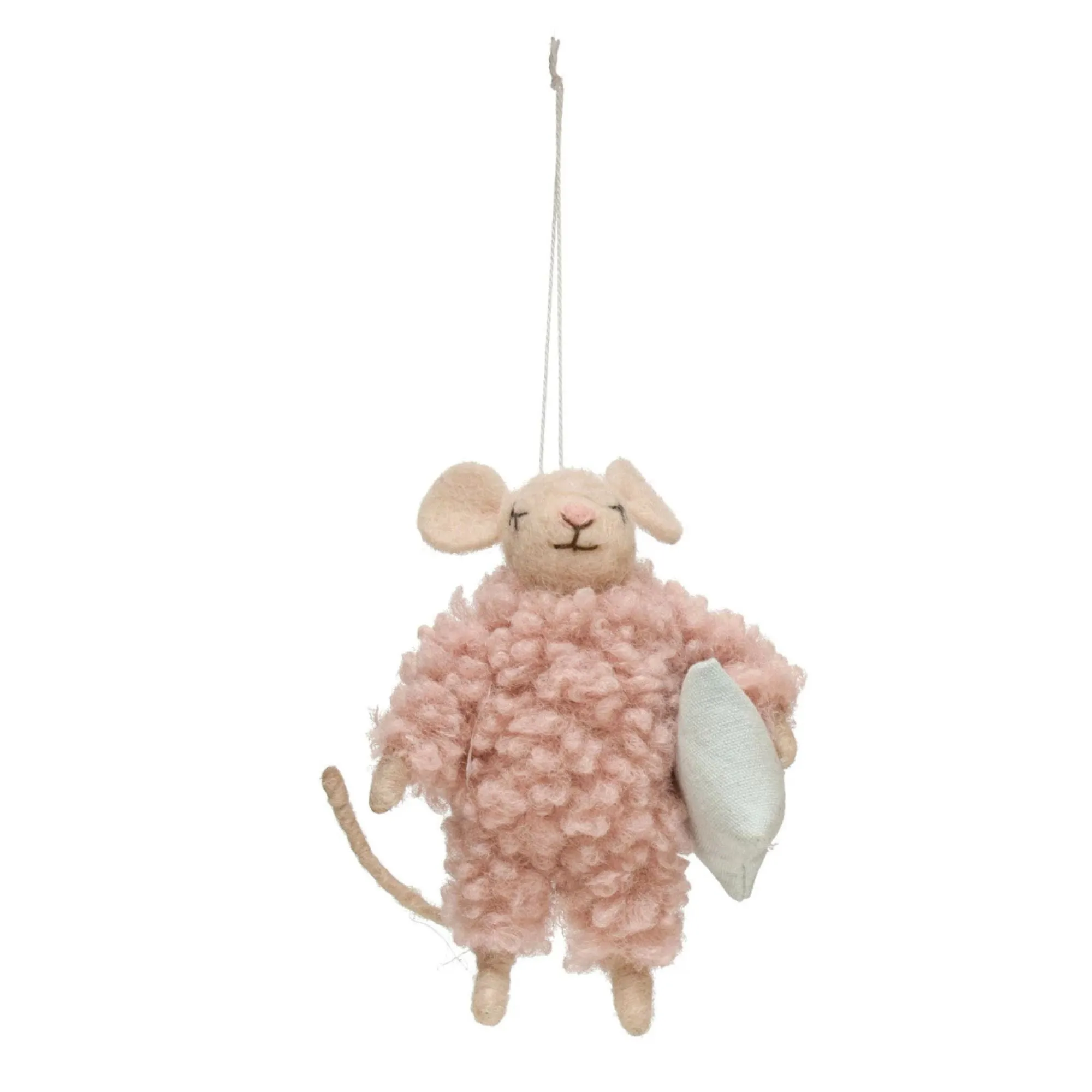 Wool Felt Mouse in Outfit Ornament