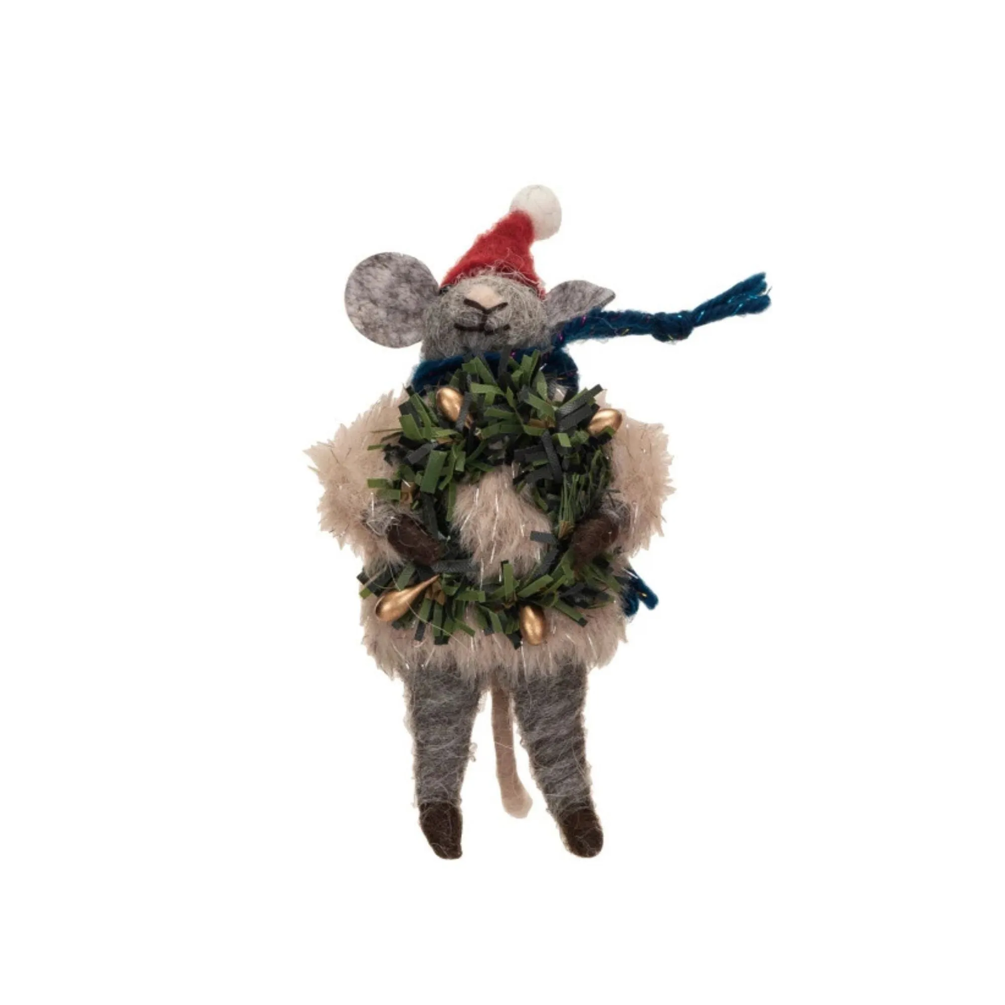 Wool Felt Mouse in Outfit Ornament