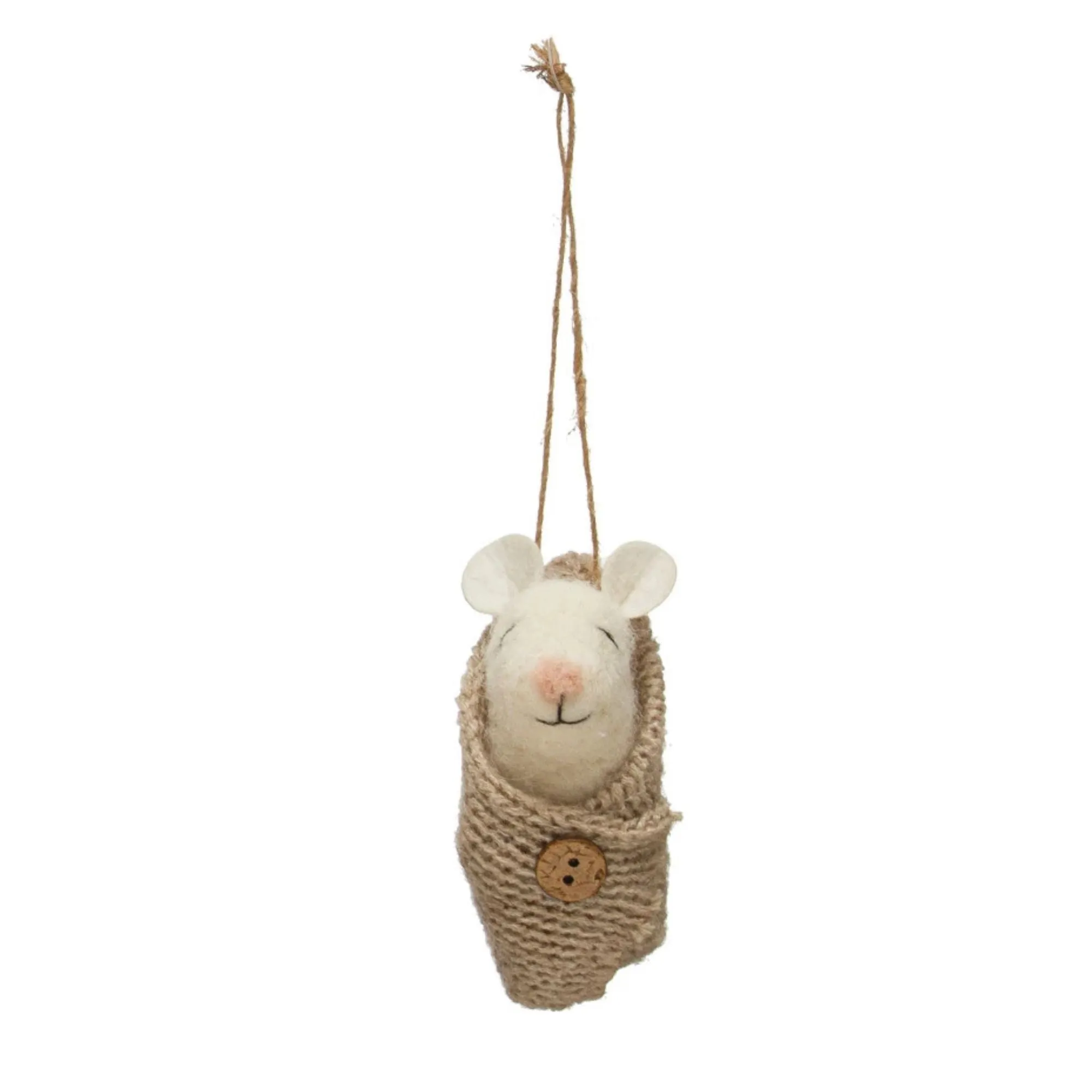 Wool Felt Mouse in Outfit Ornament